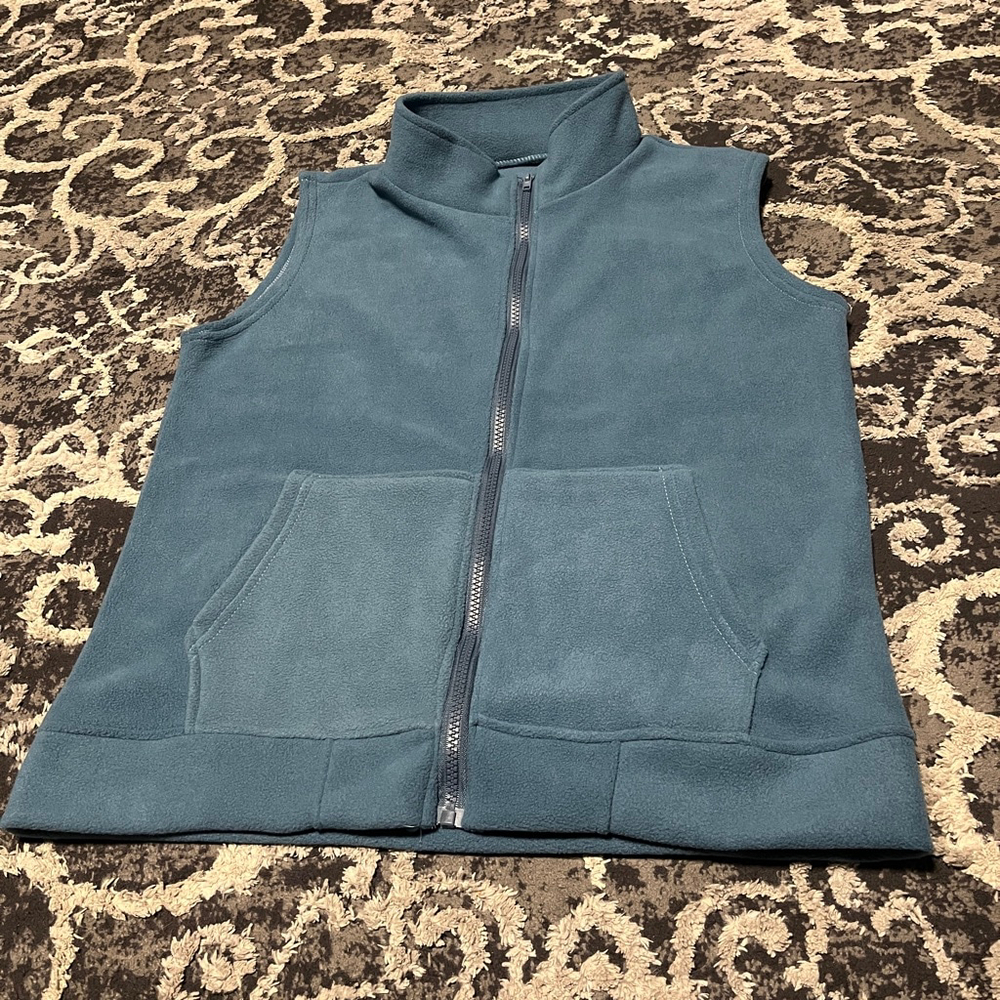 Teal blue Fleece Full-Zip Vest M unbranded cozy